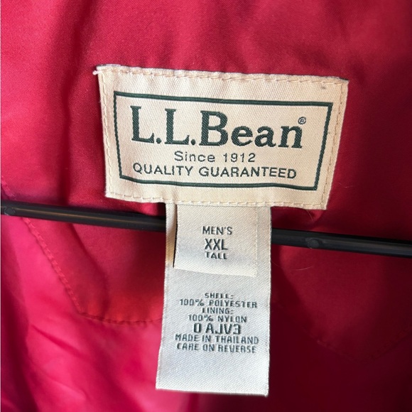 LL Bean Vintage Jacket Red Rain Coat Men's XXL Tall 2XLT Full Zip - Picture 5 of 8